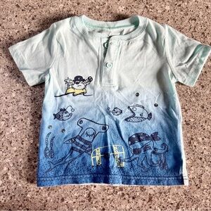 Wonderkids Pirate Sea Adventure Tee - Light Blue and White